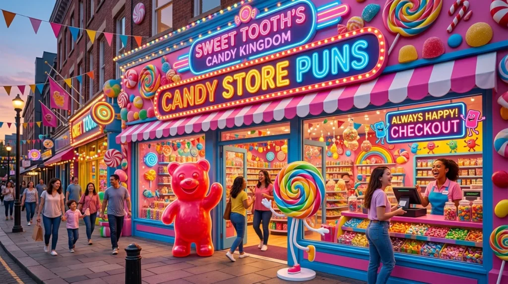 Candy Store Puns for Shop Branding Captions