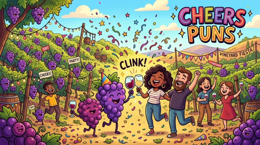 Cheers Wine Puns Captions Funny