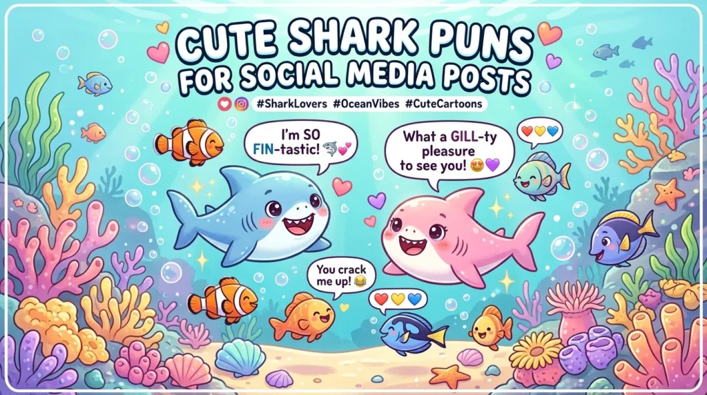 🦈 Cute Shark Puns for Social Media Posts