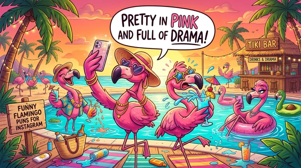 Funny Flamingo Puns for Instagram