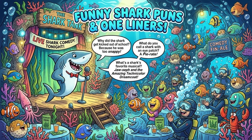🦈 Funny Shark Puns One Liners for Captions