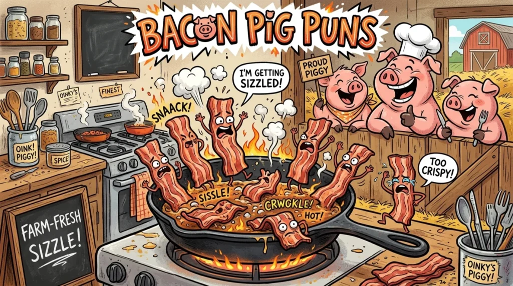 Bacon Pig Puns Funny Wordplay Captions