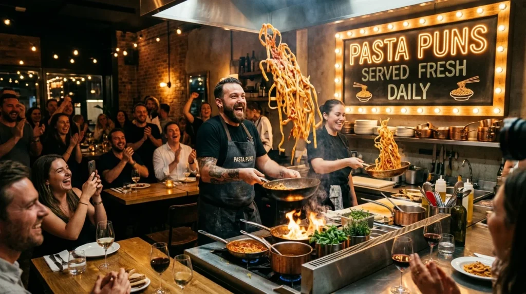 🍝 Restaurant Pasta Marketing Puns Funny Ideas