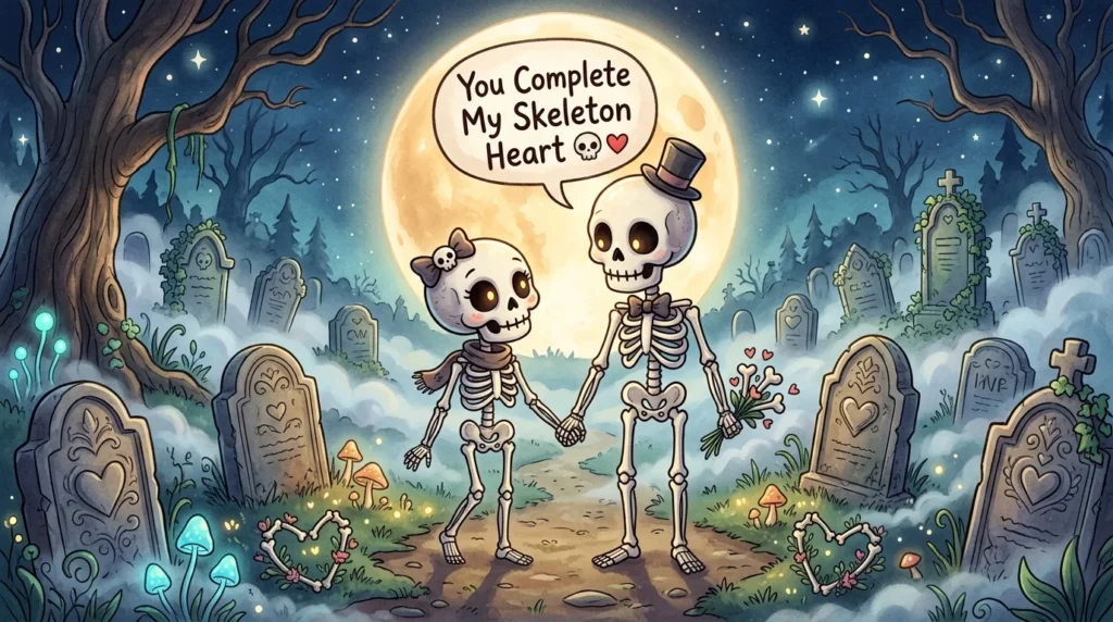 Skeleton Love Puns for Couples Halloween