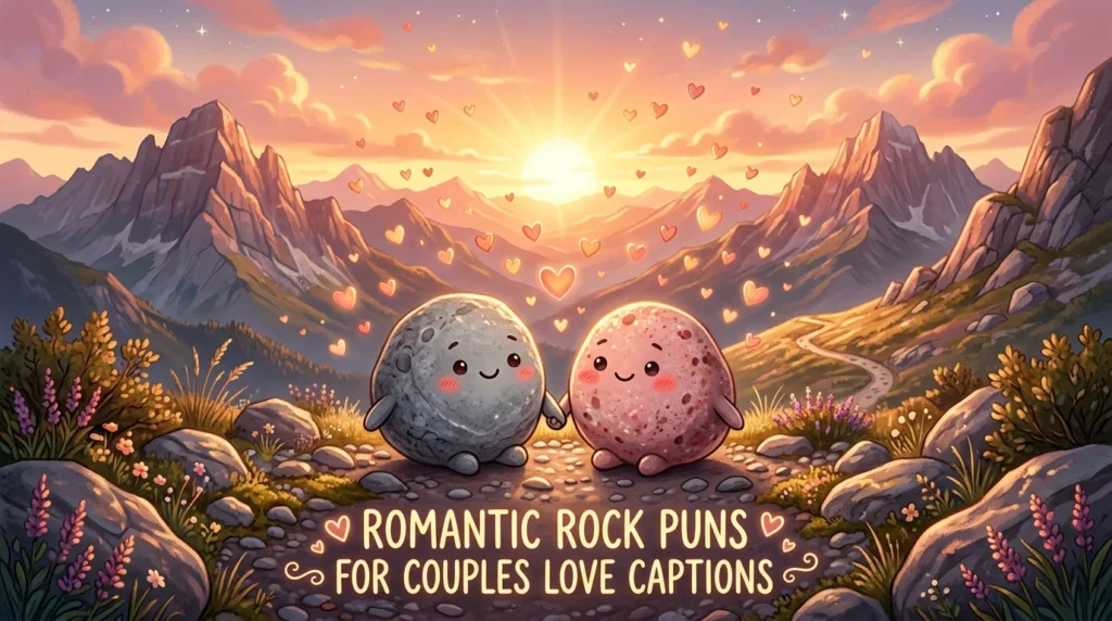 Romantic Rock Puns for Couples Love Captions