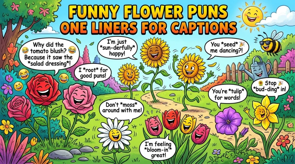 Funny Flower Puns One Liners for Captions
