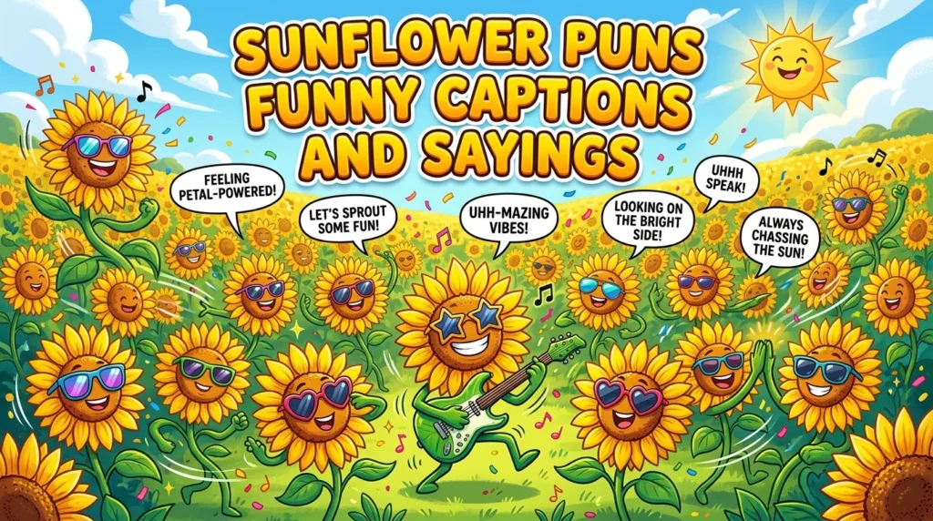 Sunflower Puns Funny Captions and Sayings