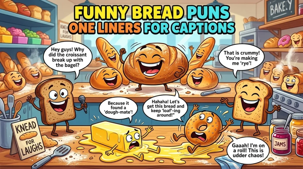 Funny Bread Puns One Liners for Captions