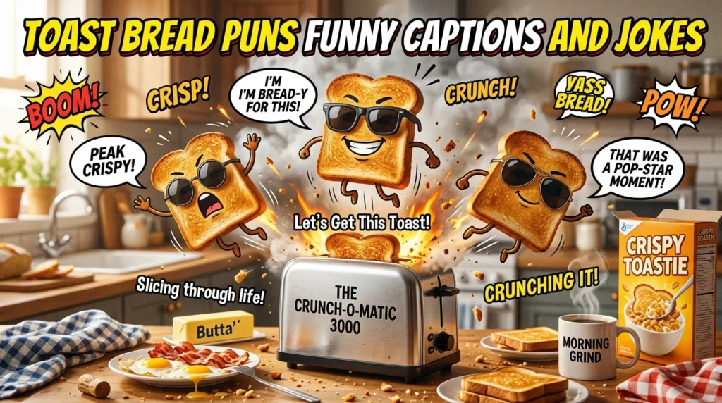 Toast Bread Puns Funny Captions and Jokes