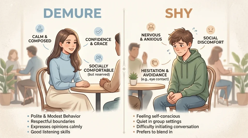 Demure vs Shy