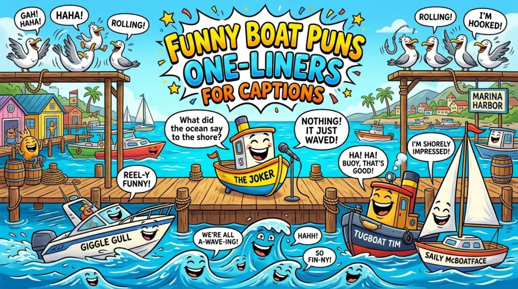 🚤 Funny Boat Puns One Liners for Captions