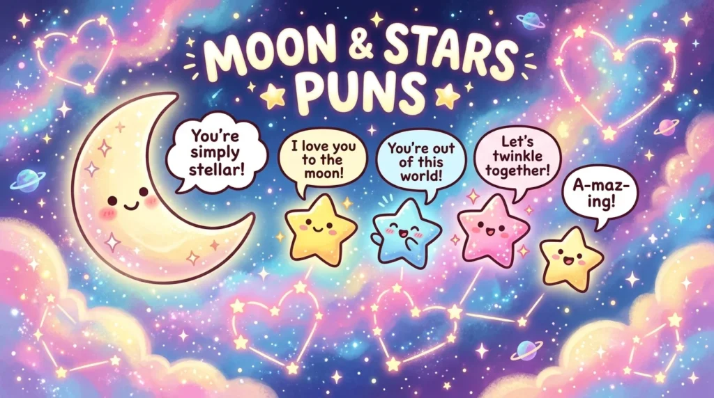 🌙 Moon and Stars Puns Captions