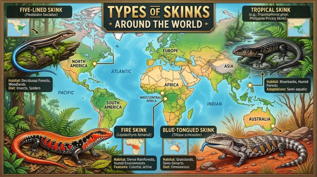 Types of Skinks Around the World
