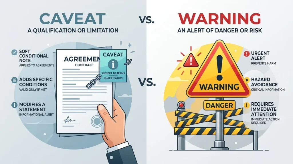 Caveat vs Warning Difference Explained